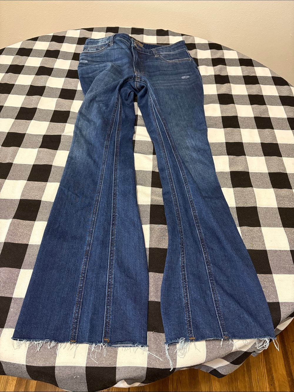 Kut from the Kloth Kelsey Fab Ab Ankle Flare High Rise Jeans Frayed Hem Size 8 - Picture 13 of 14